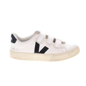 Veja White and Black Velcro Sneakers